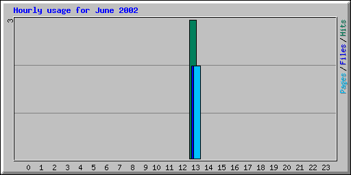 Hourly usage for June 2002