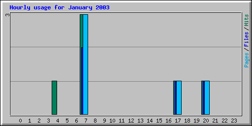 Hourly usage for January 2003
